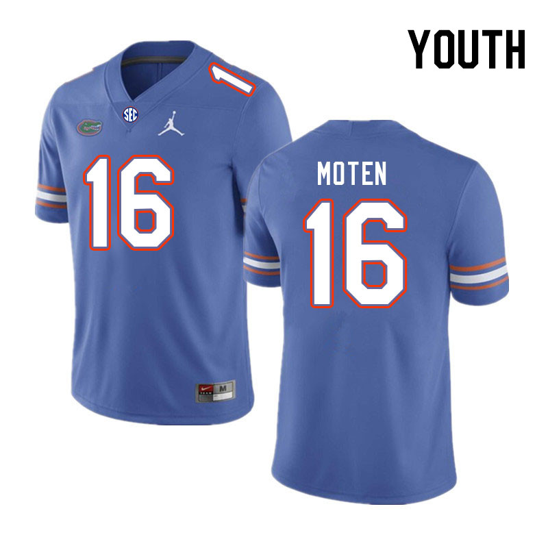 Youth #16 R.J. Moten Florida Gators College Football Jerseys Stitched Sale-Royal